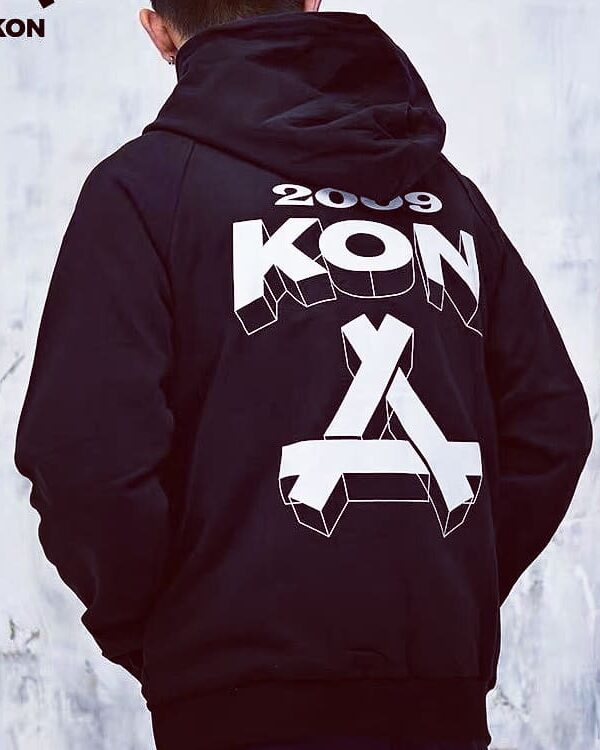 Black hoody with KON logo